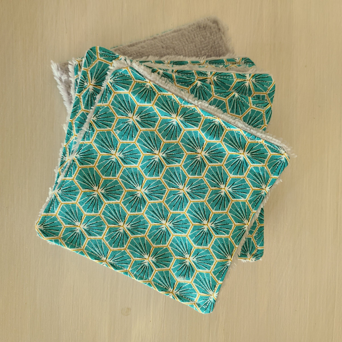 Lot de 7 lingettes démaquillantes lavables - Motifs fleurs