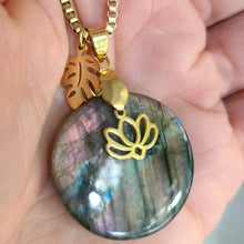 Charger l&#39;image dans la galerie, Collier en acier et labradorite