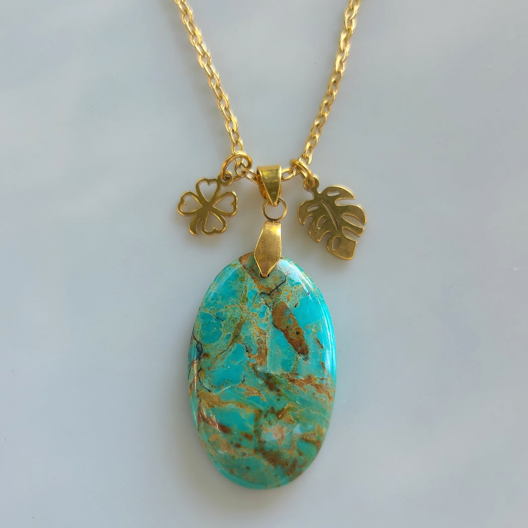 Collier en acier et turquoise Mohave