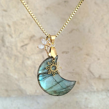 Charger l&#39;image dans la galerie, Nouveauté - Collier lune en labradorite