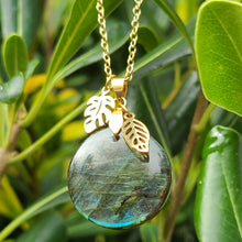 Charger l&#39;image dans la galerie, Nouveauté-Collier en acier et labradorite