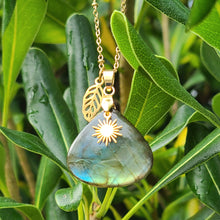 Charger l&#39;image dans la galerie, Nouveauté-Collier en acier et labradorite