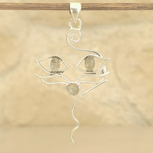 Charger l&#39;image dans la galerie, Pendentif chat en argent et labradorite