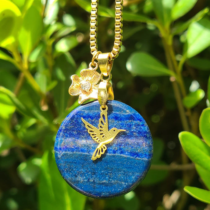 Nouveauté - Collier en acier et lapis-lazuli