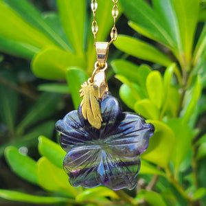 Collier en acier et fluorite