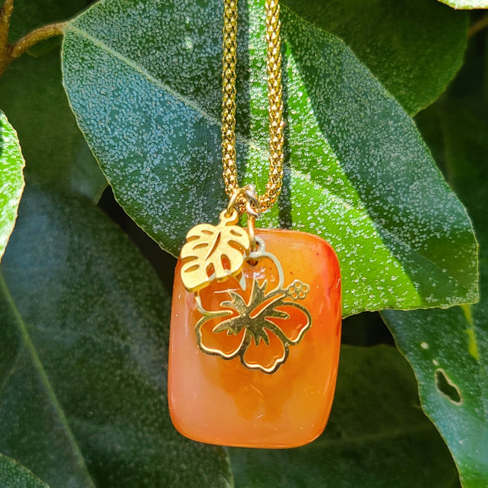 Nouveauté - Collier en acier et cornaline