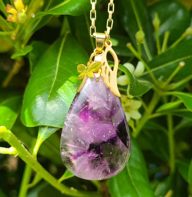 Nouveauté - Collier en acier et améthyste