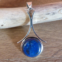 Charger l&#39;image dans la galerie, Pendentif argent 925 et lapis-lazuli - Bijoux Cailloux Bambou