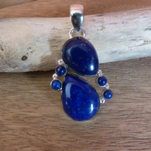 Charger l&#39;image dans la galerie, Pendentif argent 925 et lapis-lazuli - Bijoux Cailloux Bambou