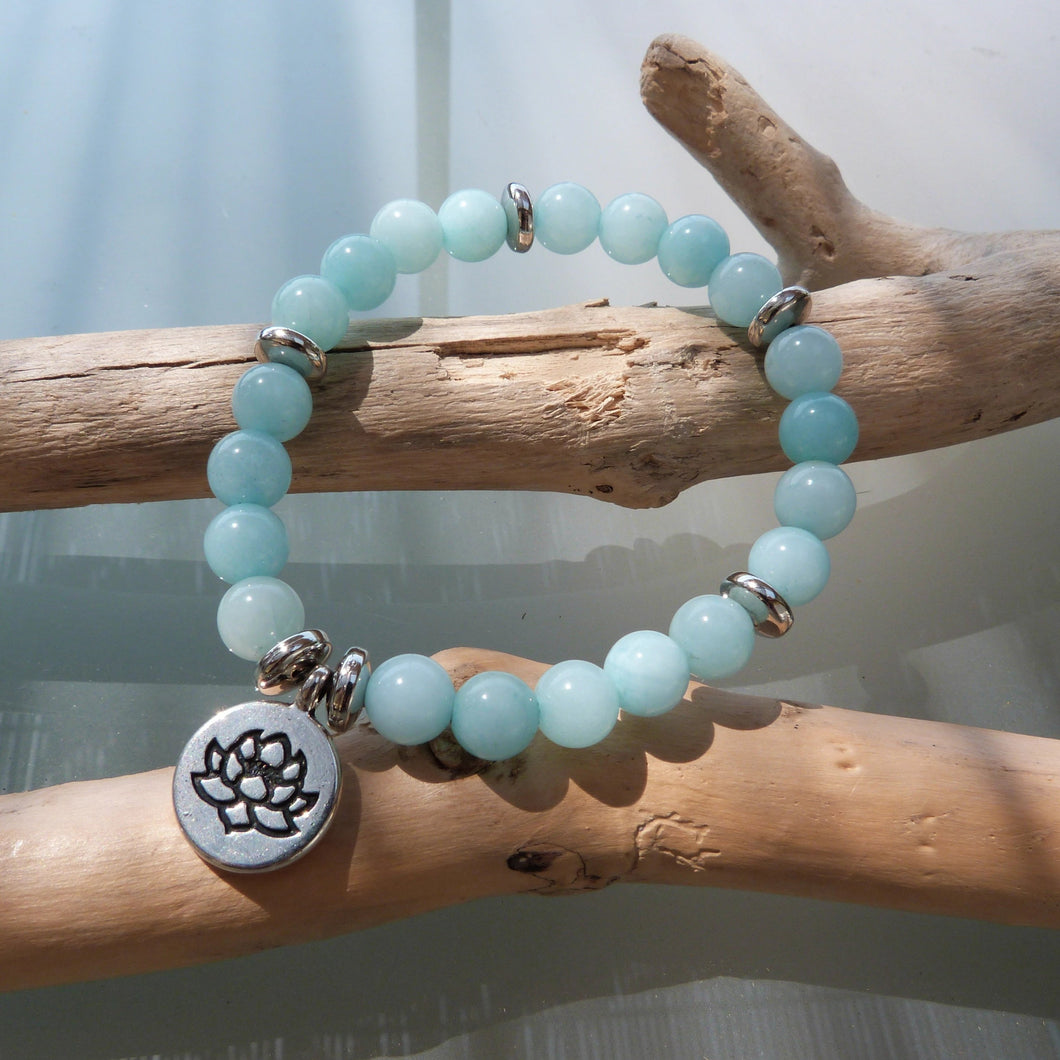 Bracelet en amazonite naturelle - Bijoux Cailloux Bambou