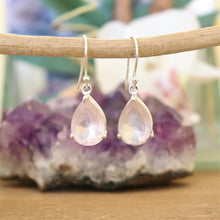 Charger l&#39;image dans la galerie, Boucles d&#39;oreilles en argent et quartz rose - Petite Rainette