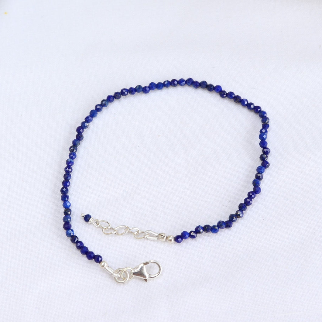 Bracelet en argent et lapis lazuli