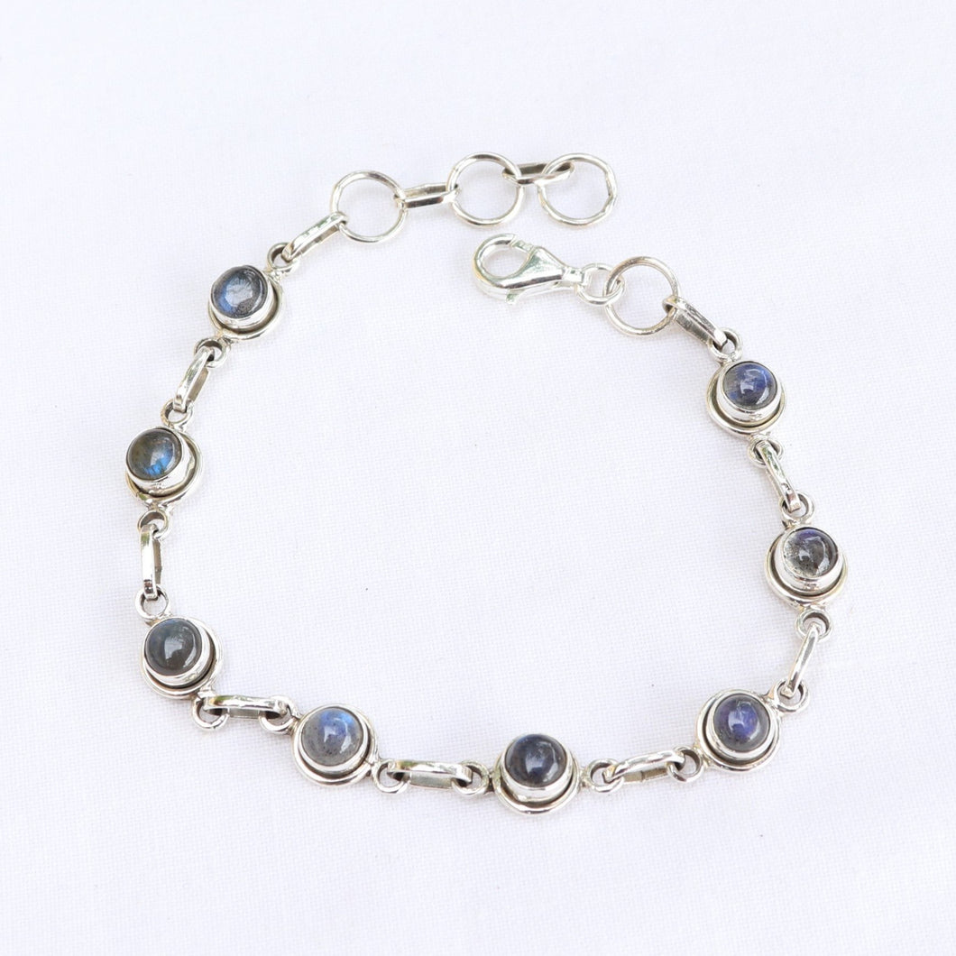 Bracelet en argent et labradorite