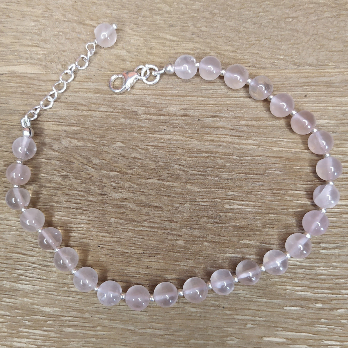 Bracelet et argent et quartz rose - Petite Rainette