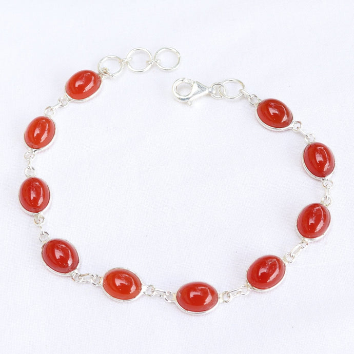 Bracelet en argent et cornaline - Petite Rainette