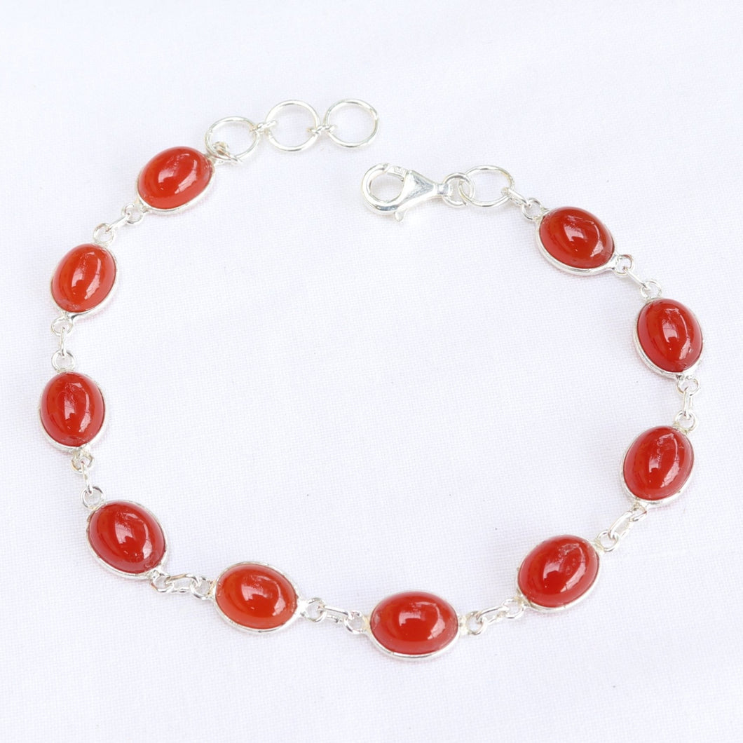 Bracelet en argent et cornaline - Petite Rainette