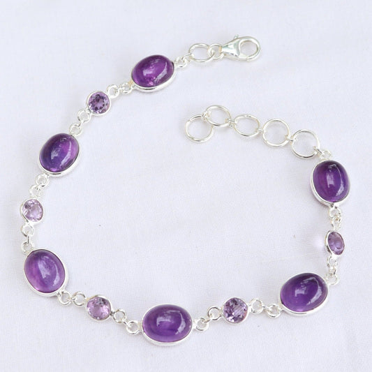 Bracelet en argent et améthyste - Petite Rainette