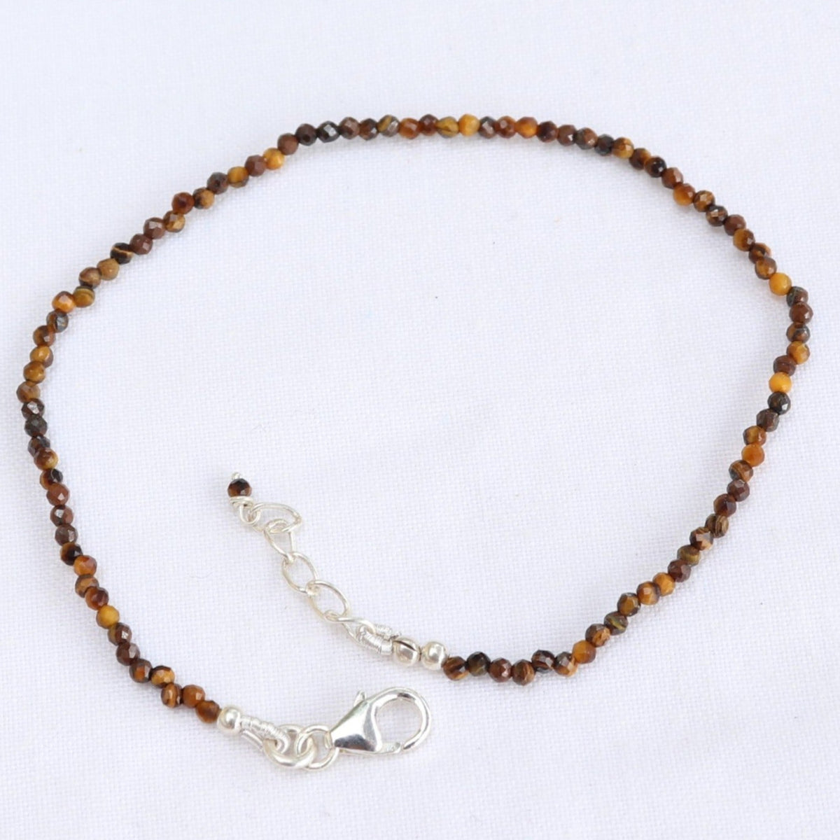 Bracelet fin en argent et oeil de tigre - Petite Rainette