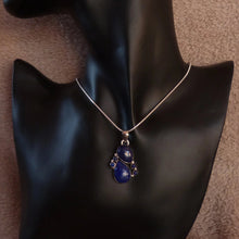 Charger l&#39;image dans la galerie, Pendentif argent 925 et lapis-lazuli - Bijoux Cailloux Bambou