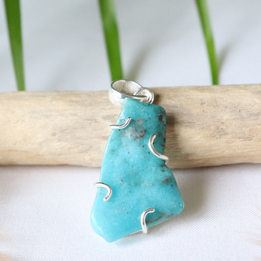 Pendentif en argent et turquoise sleeping beauty