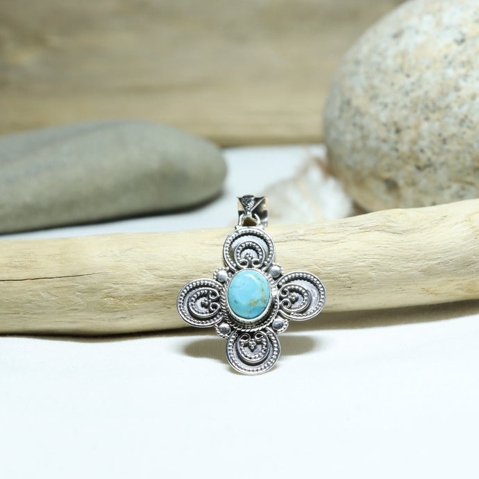 Promotion - Pendentif en argent et turquoise Kingman