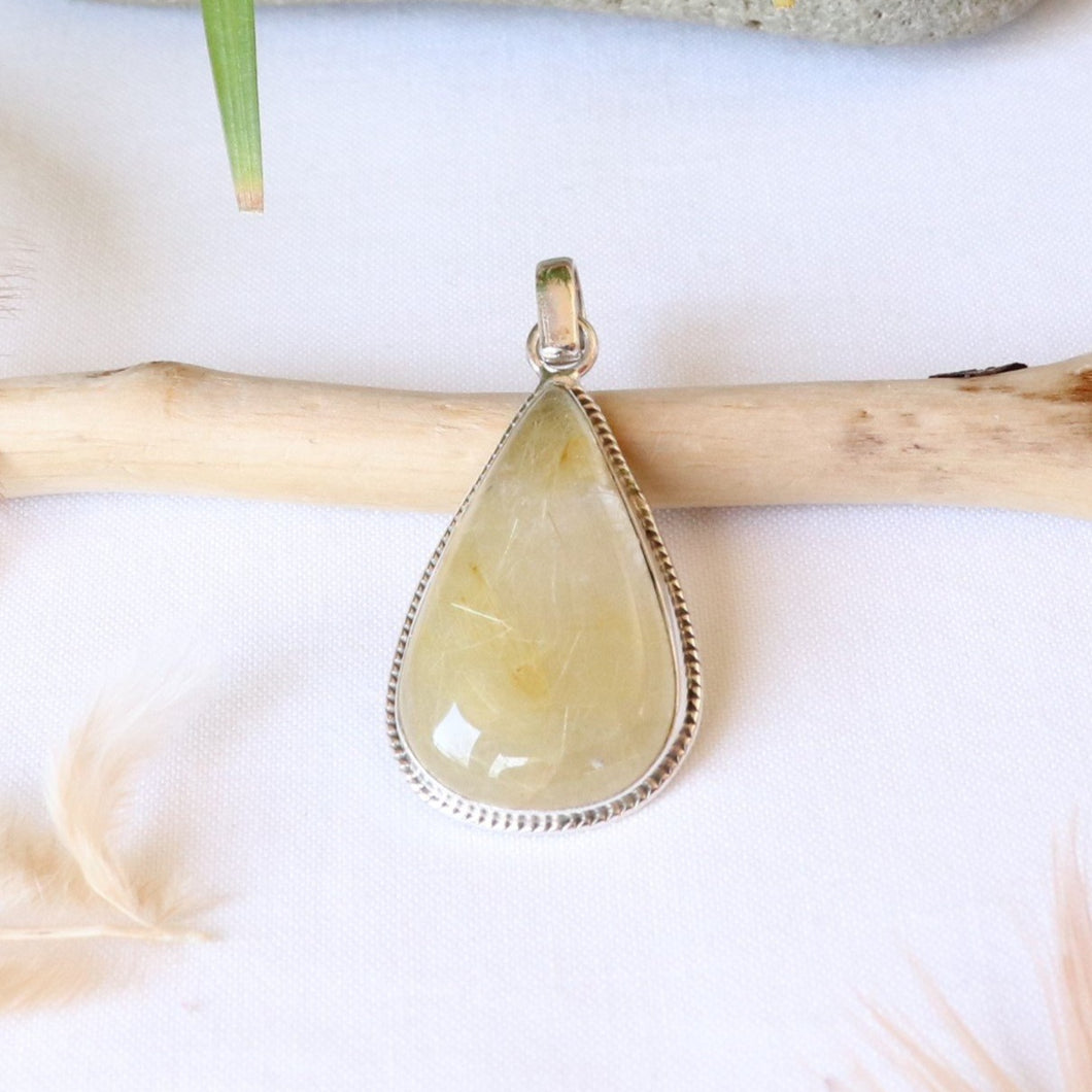 Pendentif en argent et quartz rutile