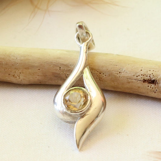 Pendentif en argent et citrine - Petite Rainette