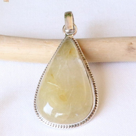 Pendentif en argent et quartz rutile - 