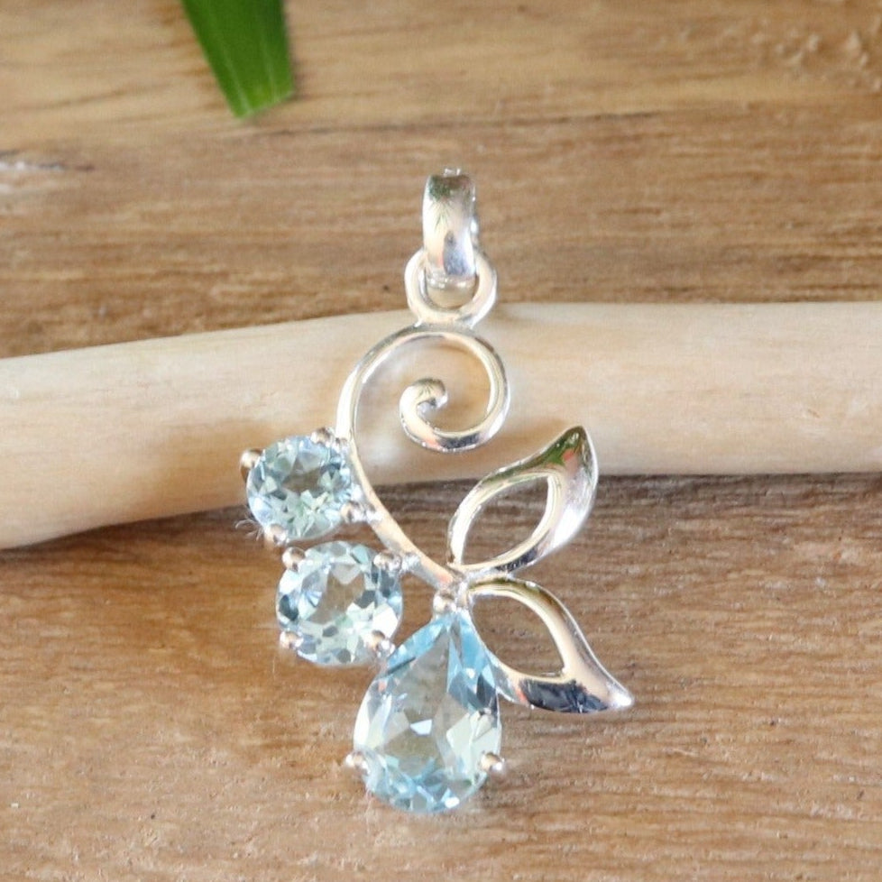 Pendentif en argent et topaze - Petite Rainette