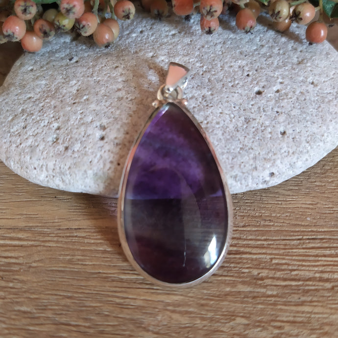 pendentif en argent et fluorite - Petite Rainette