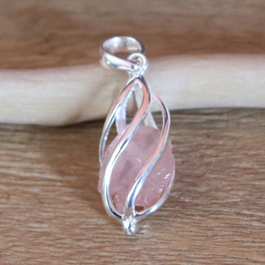 Promotion - Pendentif en argent et quartz rose