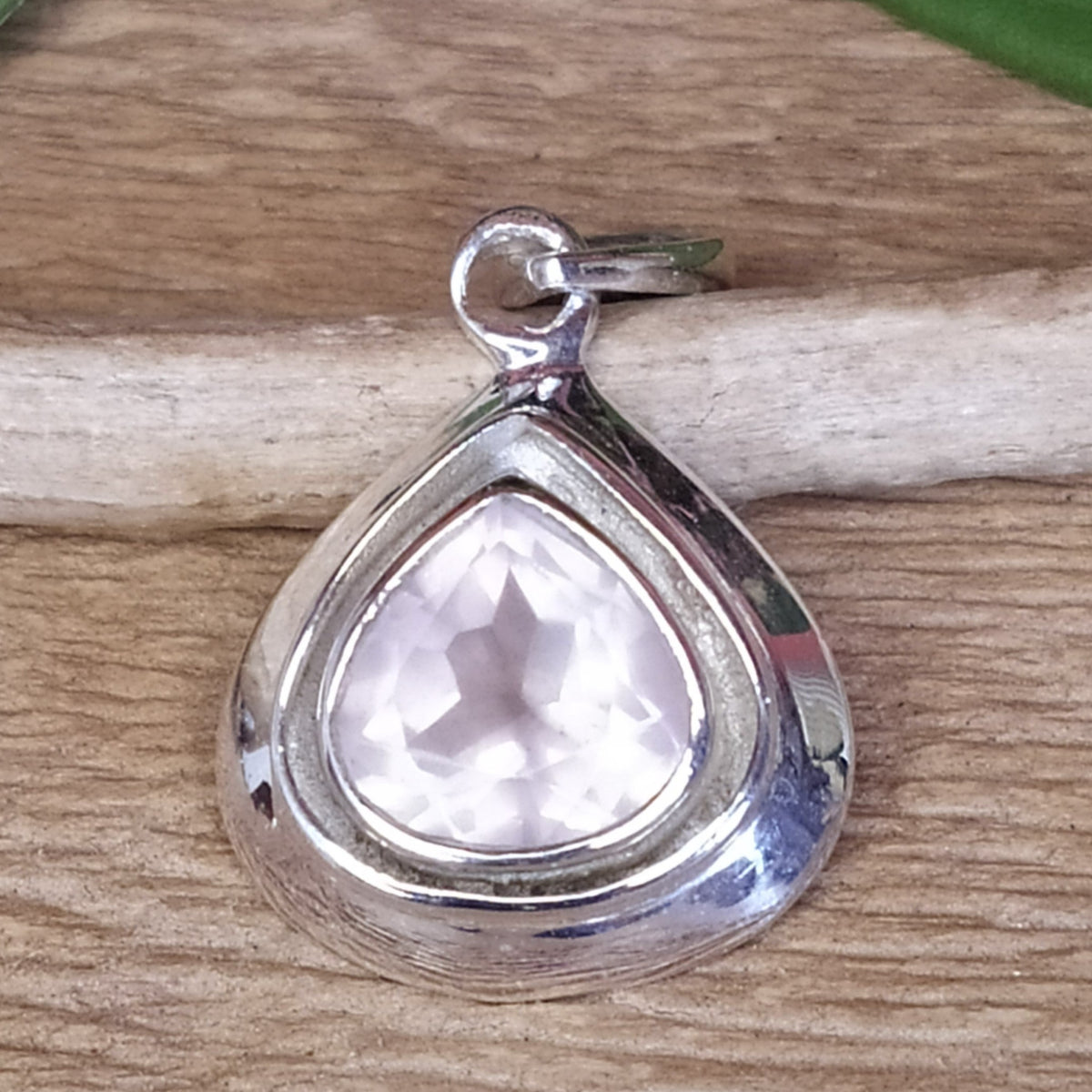 Pendentif en argent et quartz rose - Petite Rainette