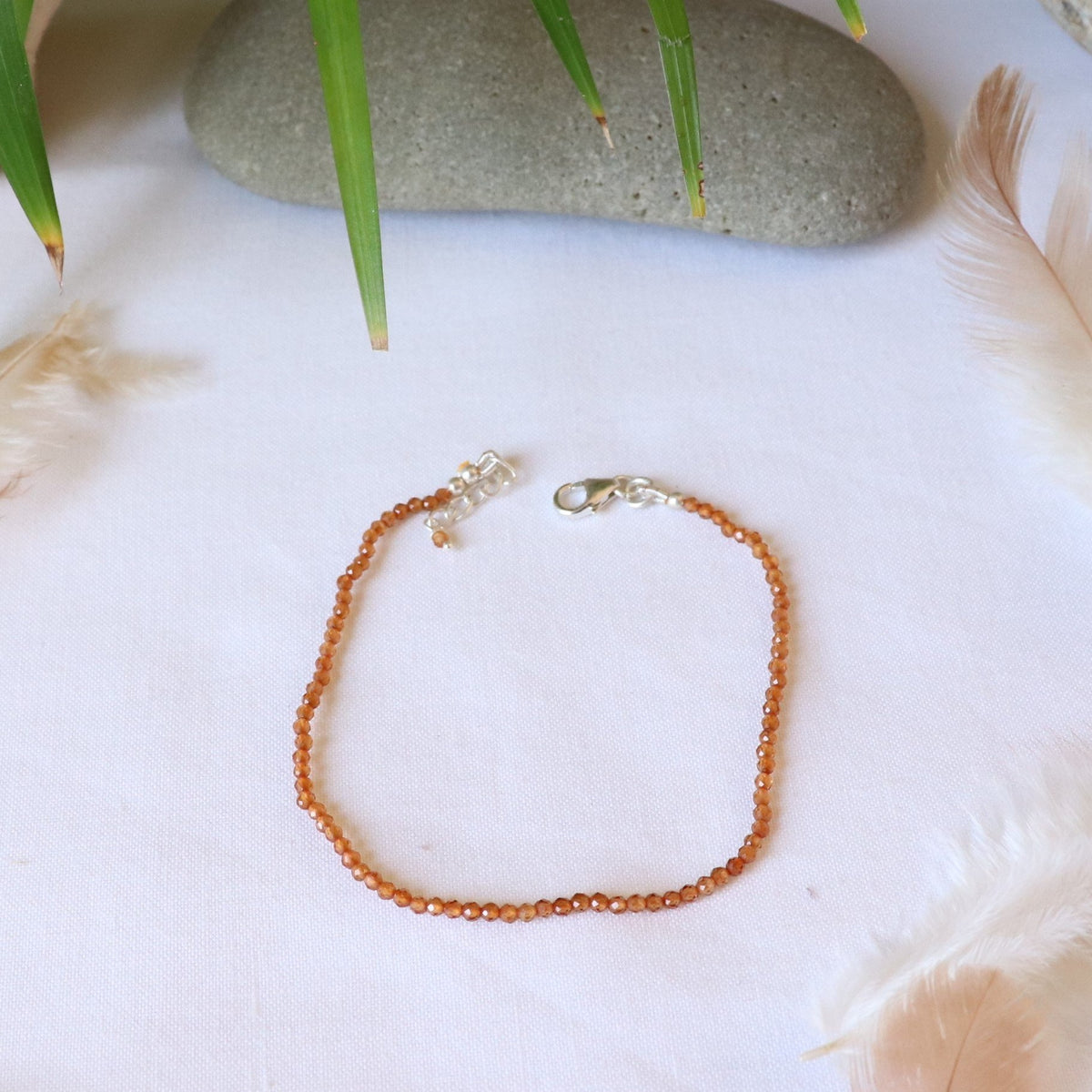 Bracelet en argent et hessonite - Petite Rainette