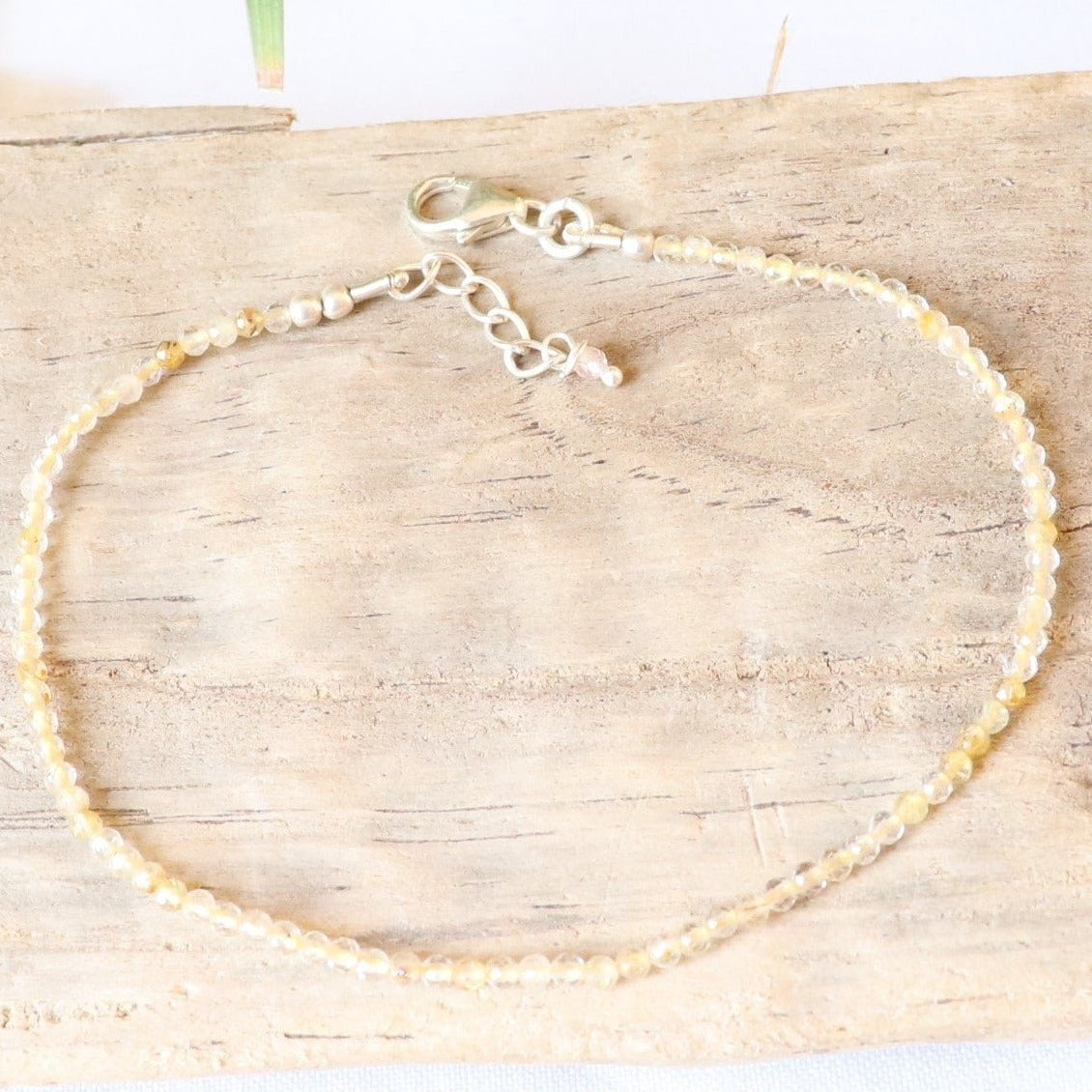 Bracelet fin en argent et quartz rutile - Petite Rainette