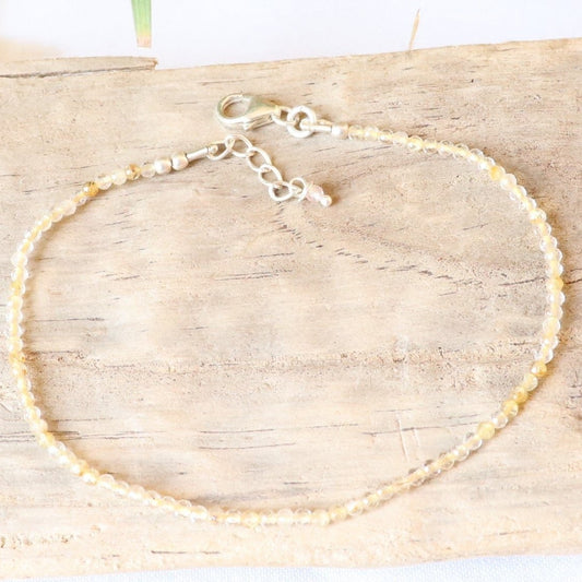 Bracelet fin en argent et quartz rutile - Petite Rainette