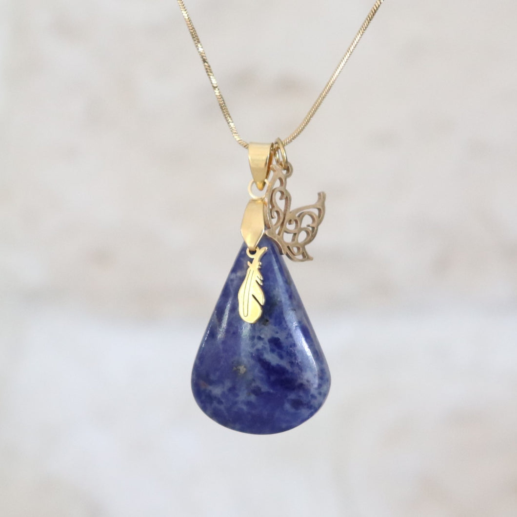 Collier en acier et sodalite - Petite Rainette