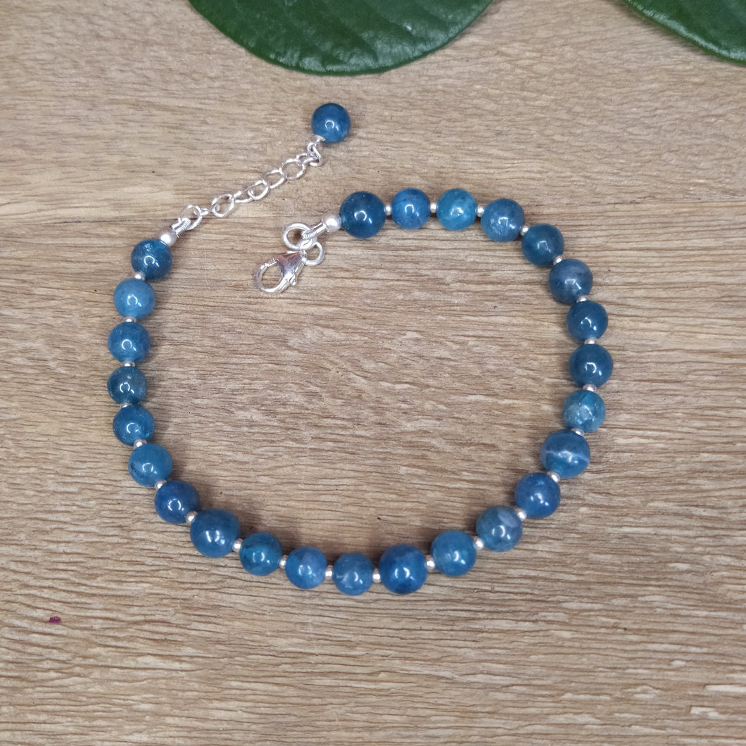 Bracelet en argent et apatite - Petite Rainette