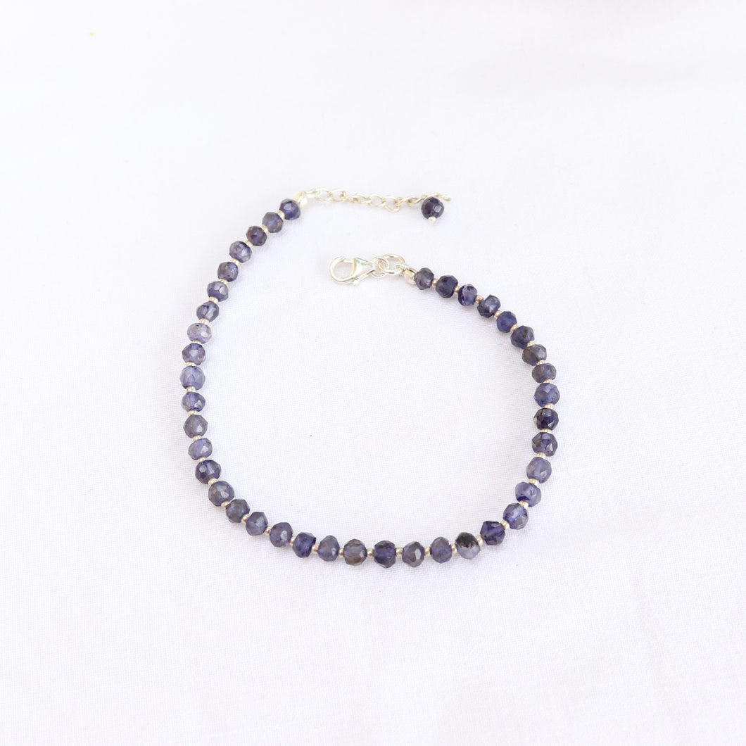 Bracelet en argent et iolite