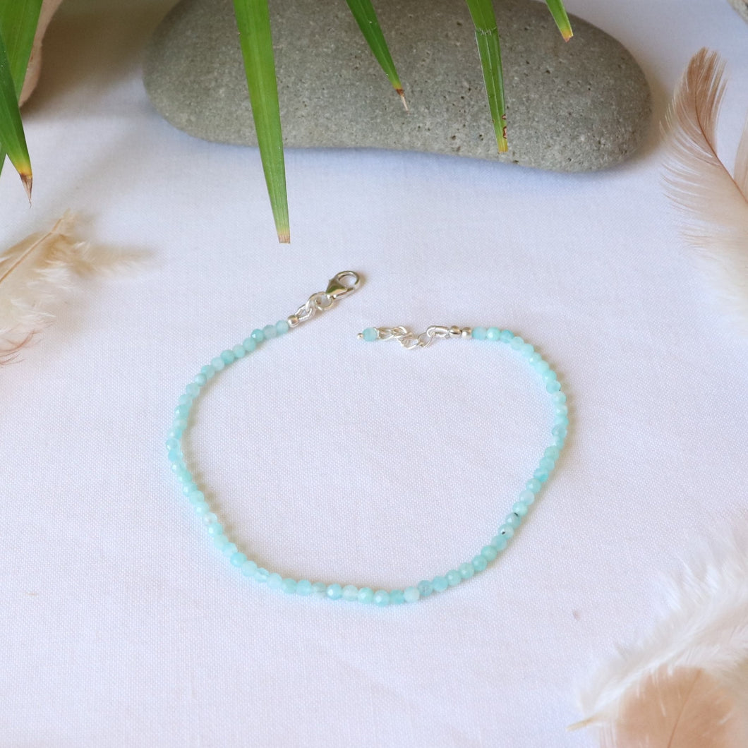 Bracelet en argent et amazonite