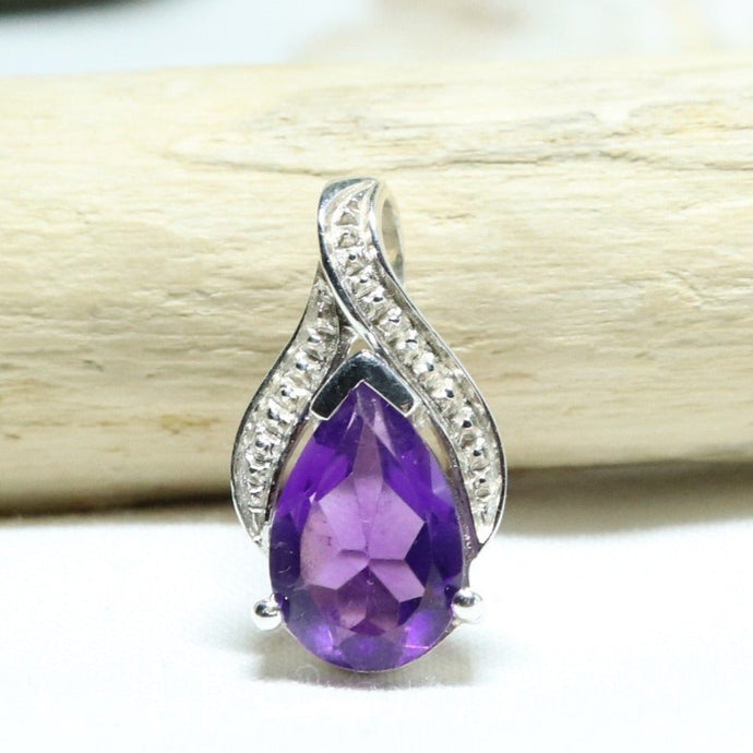 Pendentif en argent et améthyste - Petite Rainette